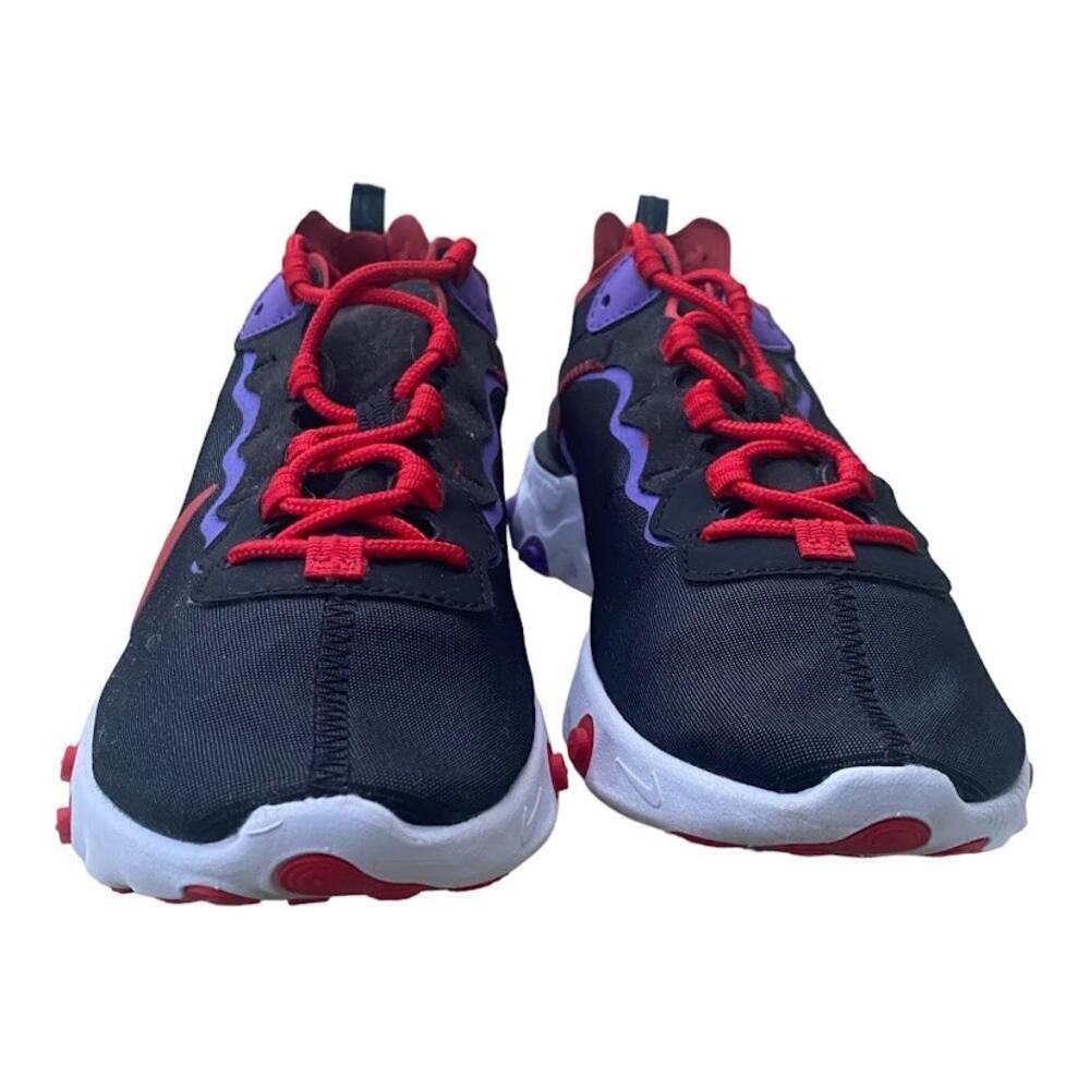Nike React Element 55 Womenns 7.5 Black Red Purple CQ9903-001 Running Sneakers - Picture 4 of 16